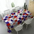 thumbnail image 5 of 4th of July Tablecloth Rectangle 60 x 102 inch USA Independence Day Decor, Spill Proof Wrinkle Table Cloth for Kitchen Table Outdoor, Blue White Oblong/Rectangle, 5 of 5