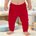 thumbnail image 2 of CPNG Unisex Soft Baby Boys Girls Pants Newborns Toddlers Pure Cotton Lightweight Elastic High Waist Solid Color Pants(Red,9-12 Months), 2 of 4