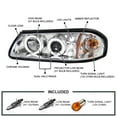 thumbnail image 3 of Spec-D Tuning Chrome LED Dual Halo Projector Headlights Compatible with 2000-2005 Chevy Impala, Left + Right Pair Headlamps Assembly, 3 of 5