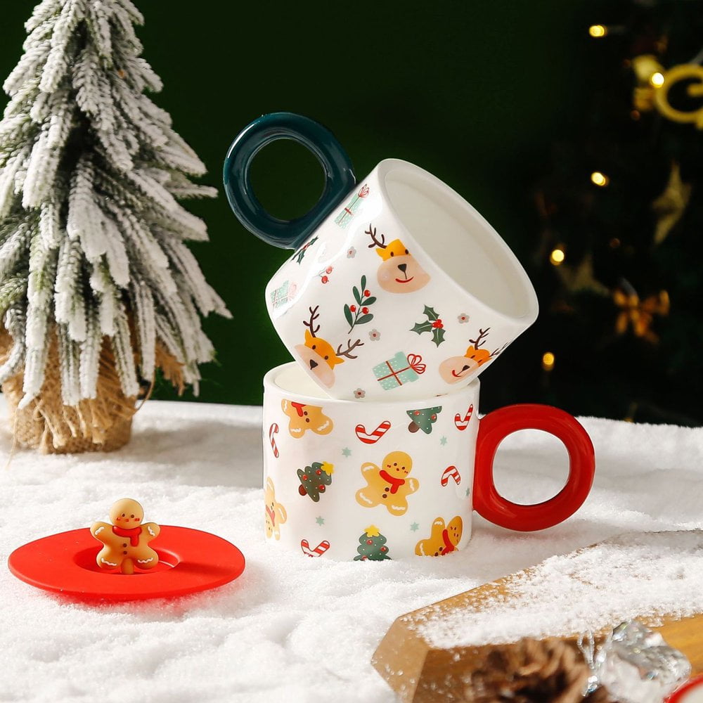 Geiserailie Lot De 6 Tasses à Café De Noël De 355 Ml (rouge, Série