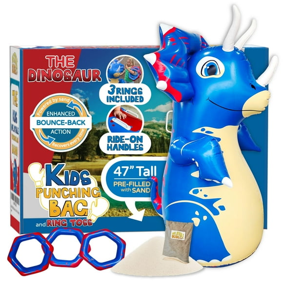 Saco de boxeo inflable Dudes Dinosaur Triceratops Kids 120 cm