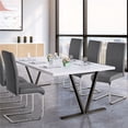 thumbnail image 1 of Yaheetech Ensemble de 2 Chaises de Salle à Manger Modernes en Similicuir avec Pattes en Métal, Gris Foncé, 1 of 7