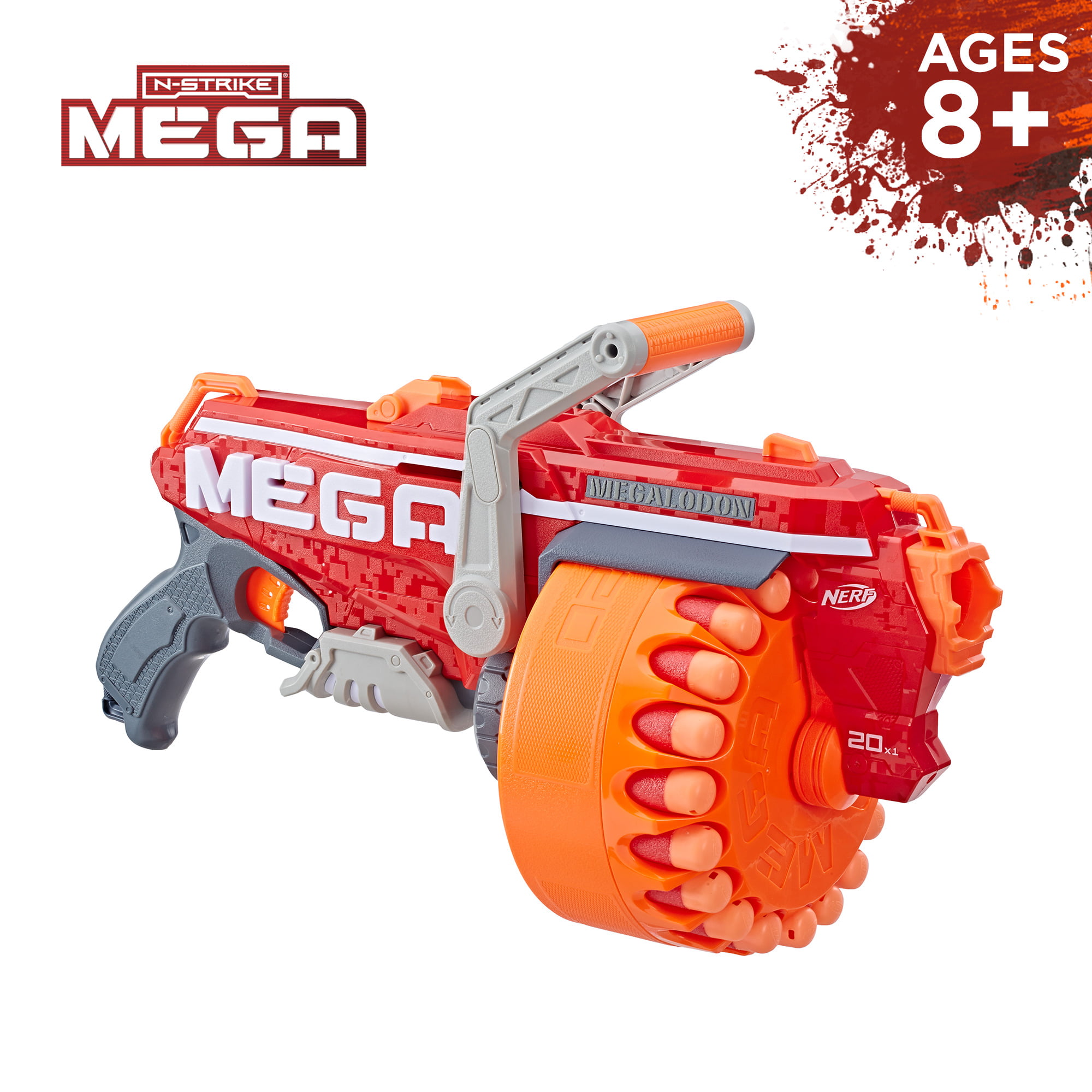 Megalodon N-Strike Mega Toy Blaster Slam-fire Action 20 Darts
