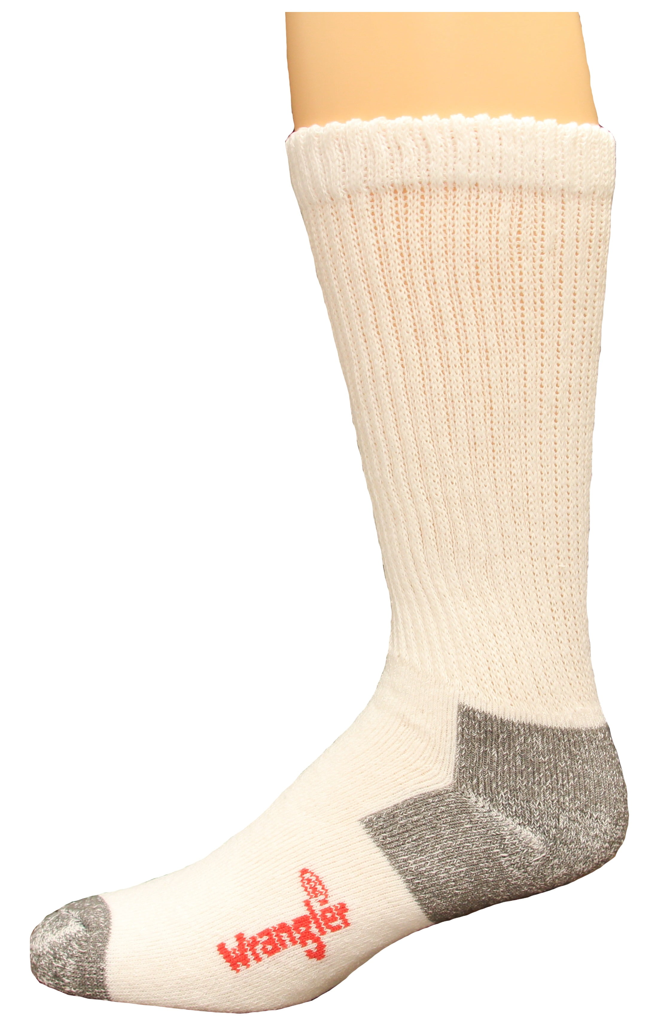 Wrangler Men's Steel Toe Boot Sock 2 Pair, White, W 1012 / M 8.510.5