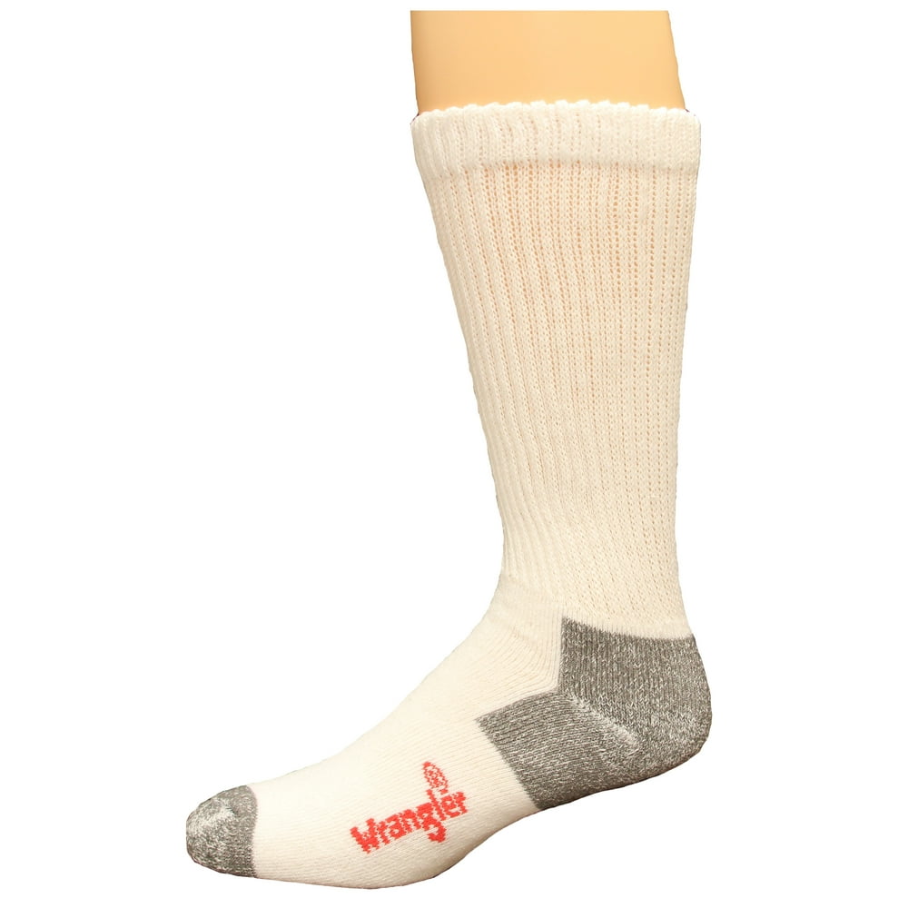 Wrangler - Wrangler Men's Steel Toe Boot Sock 2 Pair, White, W 10-12 ...