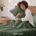 thumbnail image 2 of U by Bedsure Queen Sheets Set, 6 Pieces 18" Deep Pockets Soft Prewashed Microfiber Bed Sheets Set, Olive Green, 2 of 3