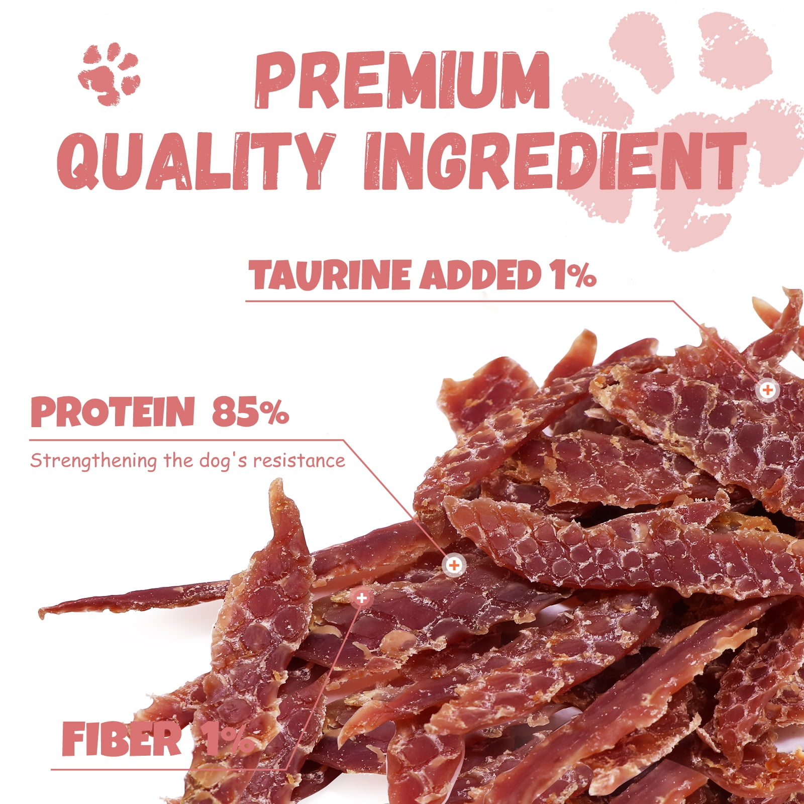 (2 pack) Pawmate Duck Jerky Dog Treats, High Protein Pure Duck Meat for Small Medium Large Dog, 11 oz
