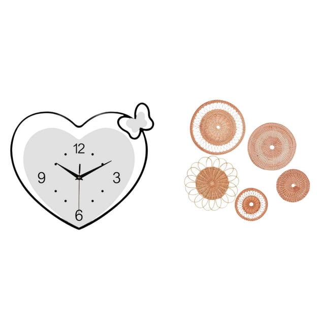Reloj de pared,Reloj de pared acrílico para oficina en casa,sin tictac,Manualidades de pared,Decoración para colgar en la pared,ratán artesanal tejido,Juego de decoración de pared Adorno