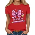 thumbnail image 2 of Xuyuer Women Graphic Print Round Neck Short Sleeve T-Shirt, Summer T-Shirt For School Season, 2 of 5