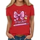 thumbnail image 2 of Xuyuer Women Graphic Print Round Neck Short Sleeve T-Shirt, Summer T-Shirt For School Season, 2 of 5