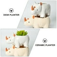 thumbnail image 2 of White Ceramic Flower Pot for Small Desk or Window Decor Ideal for Planting Succulents 4.5 Inches, 2 of 6