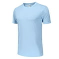thumbnail image 5 of Ierhent Tee Shirts Mens Men's Loose Fit Lightweight Short-Sleeve Pocket T-Shirt (Sky Blue,XL), 5 of 6