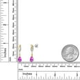 thumbnail image 6 of Gem Stone King 925 Silver and 10K Yellow Gold Pink Created Sapphire and White Lab Grown Diamond Dangle Earrings for Women | 1.98 Cttw | Gemstone September Birthstone | Pear Shape 8X5MM, 6 of 6
