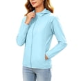 thumbnail image 2 of Women's Hooded Raglan Lightweight Waterproof Sun Protection Zip Up Outdoor Jacket,S,Women's Plus Size, 2 of 9