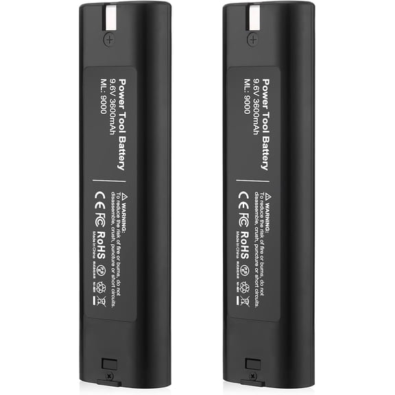 2 Pack Upgrade to 3600mAh 9000 Replacement for makita 9.6v Battery Compatible with makita 9.6V Battery Ni-Mh Compatible with 9000 9033 193890-9 192696-2 632007-4 6096D 6093D DA391D 6095D 5090D