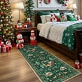 thumbnail image 4 of Wadada Christmas Runner - 2x5 Red Rug for Hallways, Kitchen, Bathroom - Non Slip, Washable - Soft Christmas Tree Santa Claus Carpet for Entryway, Bedside - Holiday Decor (2'x5', D), 4 of 5