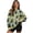 Cat Floral Print Green, variant on SCRAWLGOD Hippie Flower Print Womens Casual Crew Neck Sweatshirt with Pockets Loose Fit Soft Long Sleeve Lightweight Pullover Drop Shoulder Tops Fall Clothes, XL