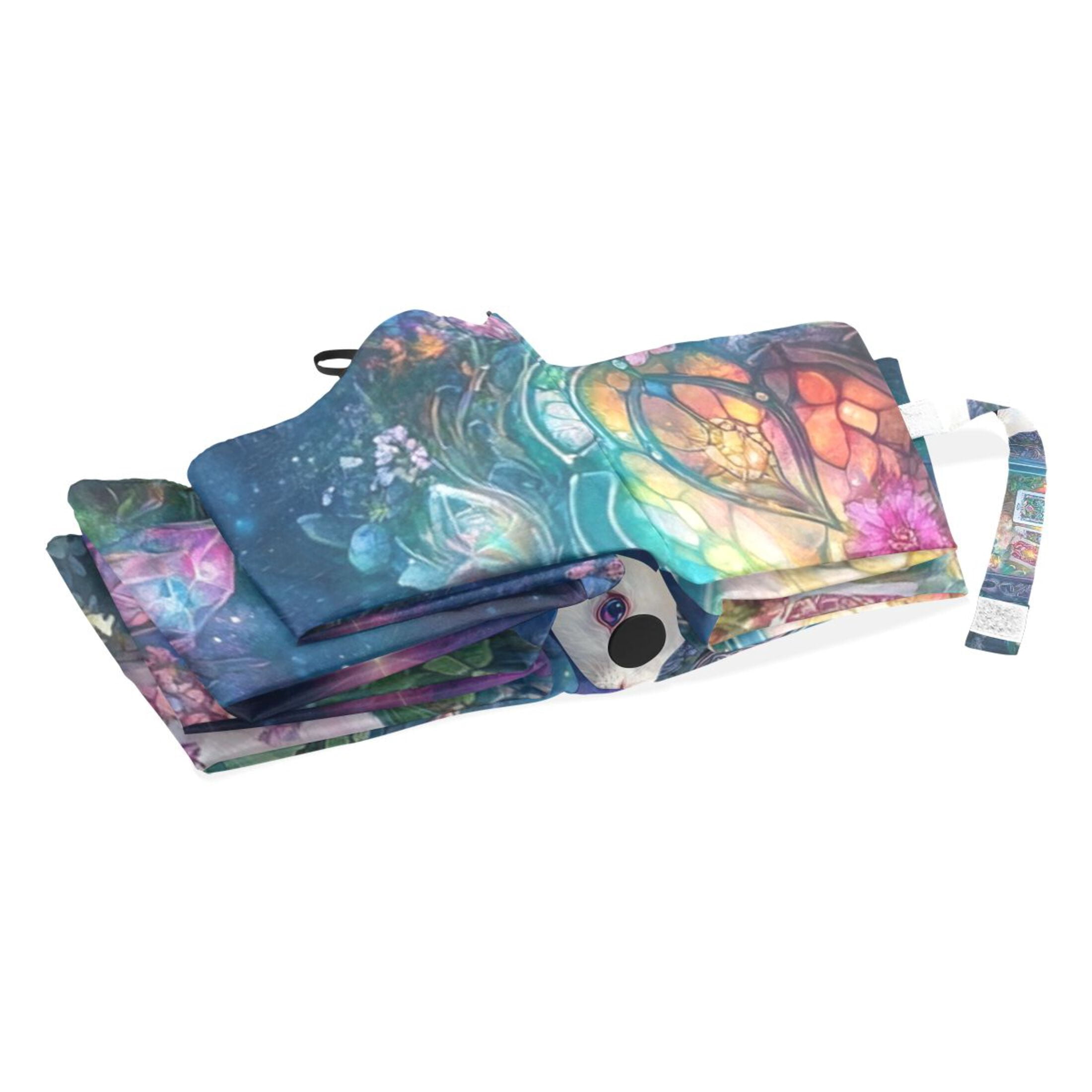 YAZAOO One-Touch Auto Open Close Rain Umbrella With Creative Enchanted Garden Rabbit Pattern