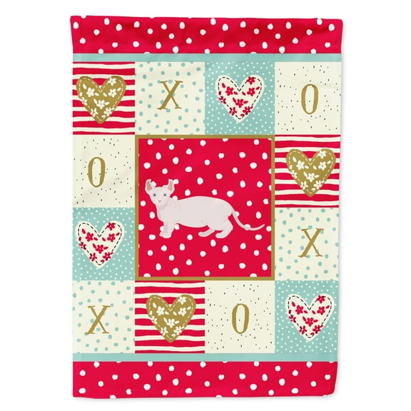 Carolines Treasures CK5606GF Dwelf 3 Cat Love Flag Garden Size Small multicolor