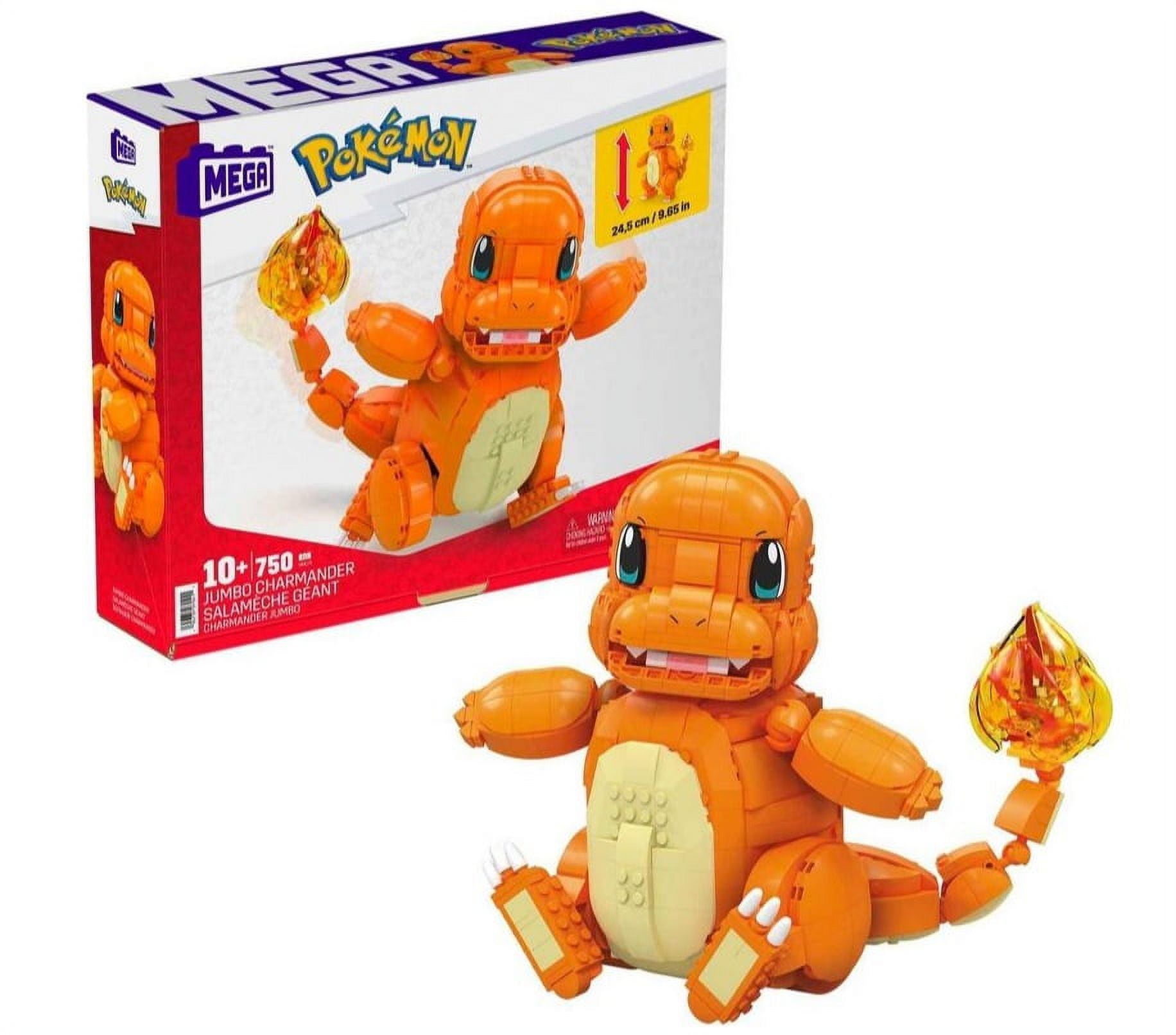 MEGA Pokémon Build & Show Charmander Toy Building Set, 4 Inches Tall,  Poseable, 185 Bricks and Pieces, for Boys and Girls, Ages 7 and Up