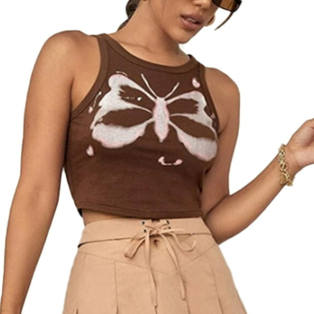 Camiseta Sin Mangas Estampada Camiseta Sin Mangas Informal para Mujer Camisa Sin Mangas para Mujer Camisa Sin Mangas Informal para Mujer Salida De Alta Intensidad Bodega Aurrera en linea