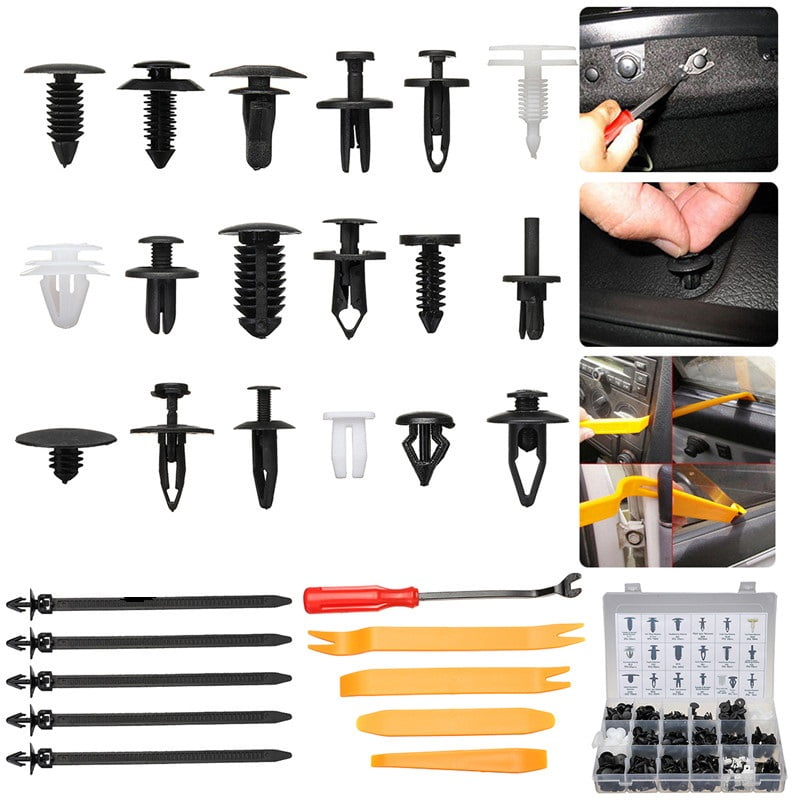 435PCS Bumper Car Retainer Clips & Plastic Fasteners Kit, Auto Push Pin