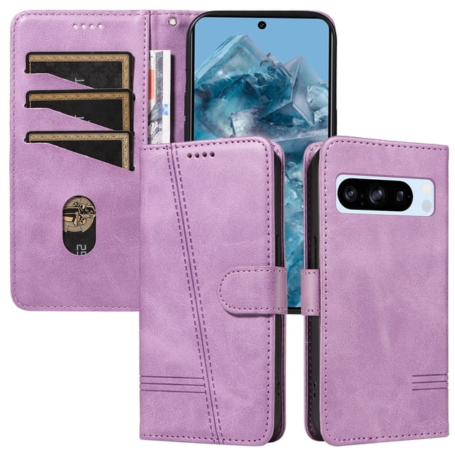 Phone Case for Google Pixel 8 PRO 5G Magnetic PU Leather Card Slots Durable Wallet Cover