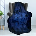 thumbnail image 4 of Dark Blue Soft Flannel Fleece Throw Blanket, Polygonal Triangles Tiny Stars Computer Drawing Picture, Cozy Plush for Indoor and Outdoor Use, 70" x 90", Navy Blue Dark Blue, by Ambesonne, 4 of 5