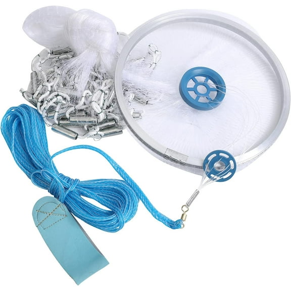 Bait Trap Fishing Cast Net with Aluminum Ring, Easy Throw for Beginners, Saltwater Freshwater Fish Throw Net-4FT