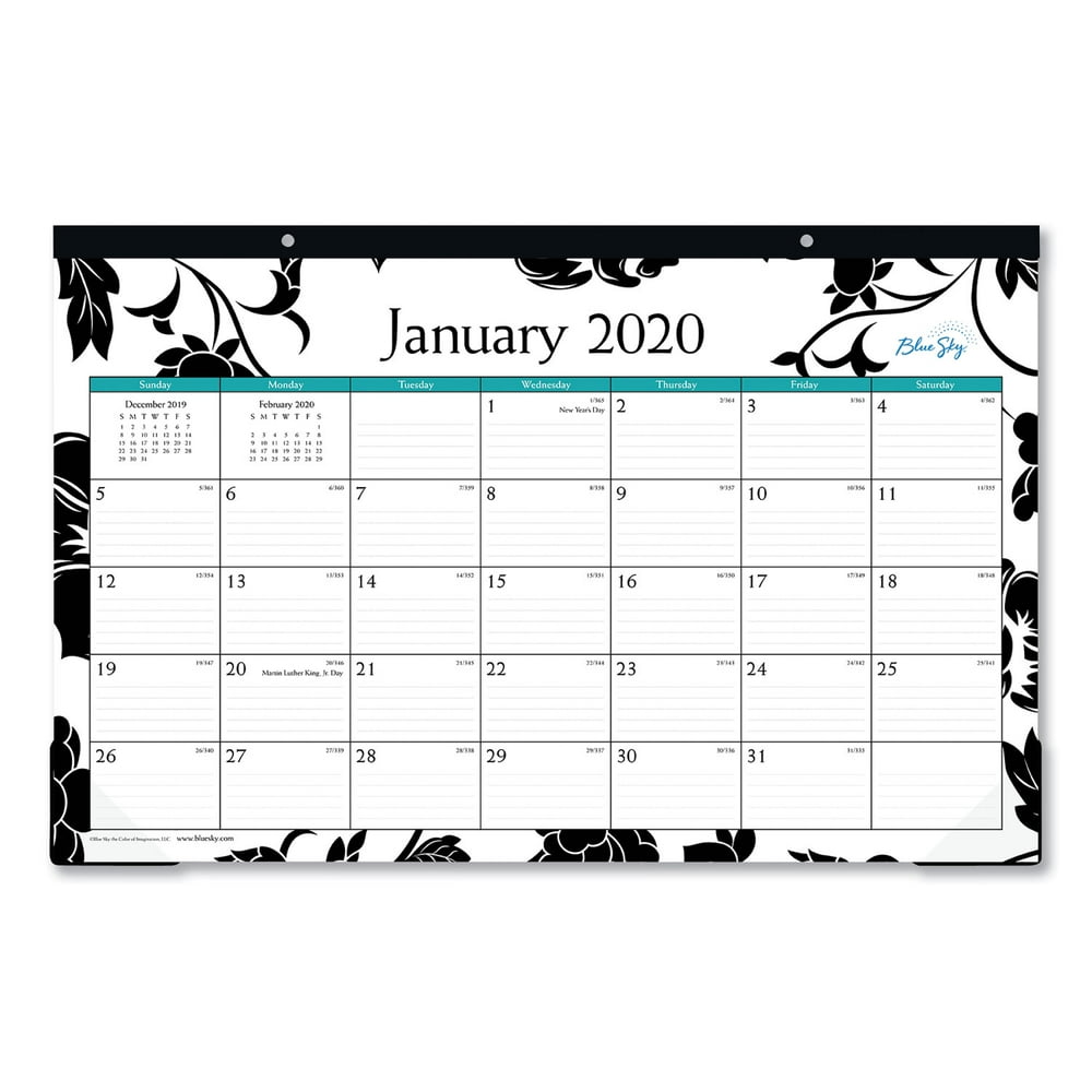 Blue Sky 2020 Monthly Desk Pad Calendar, Ruled Blocks, 17" x 11