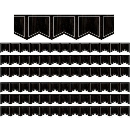 UPC: 0194629113514 | Teacher Created Resources Modern Farmhouse Black Pennants Die-Cut Border Trim  35 Feet  6 Packs