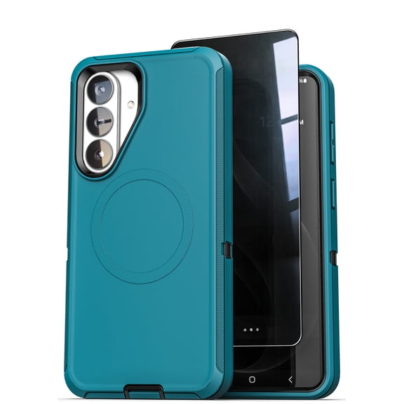 Encased for Samsung Galaxy S26 Plus Case with Privacy Screen Protector, Ranger Series, Magnetic Heavy Duty Military Grade Protection (Green / Black)