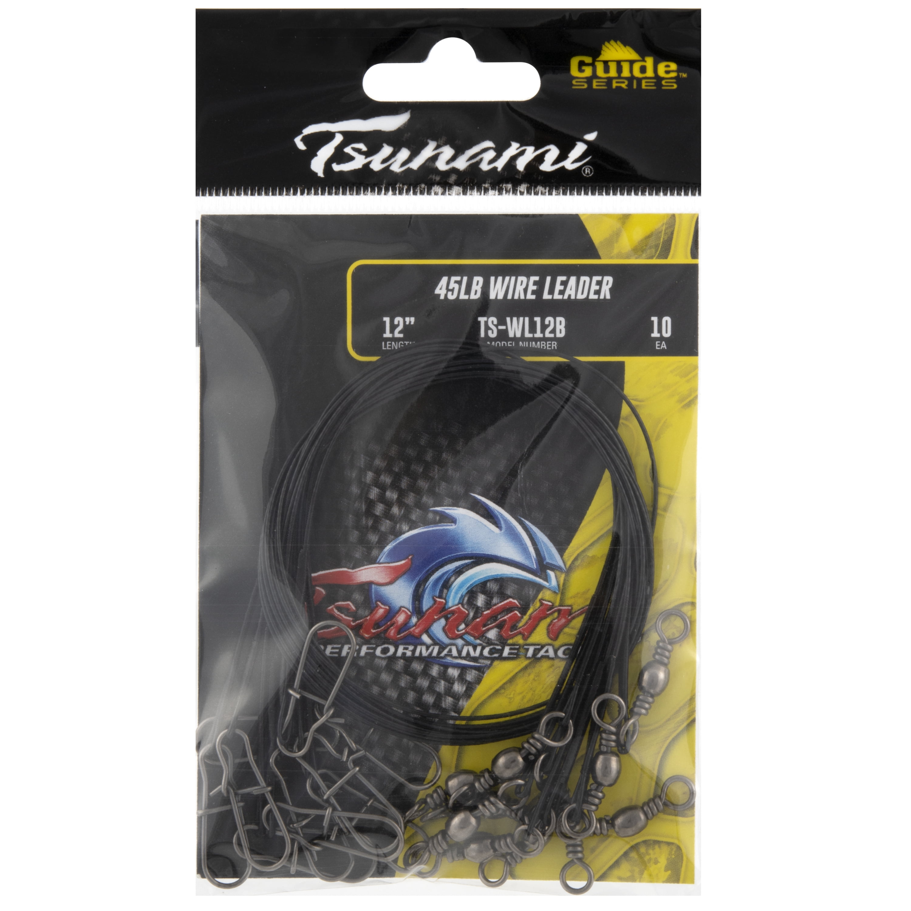 Tsunami Wire Fishing Leader, 12" Length, 45 lb Test, 10-Pack