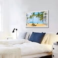 thumbnail image 5 of HFDF Beach Wall Art Fake Window Pictures Beach Window Canvas Wall Art Blue Coastal Tropical Palm Tree Ocean Print for Living Room,, Bathroom & Home Office Decorations Ready to Hang 16x12inch Framed, 5 of 6