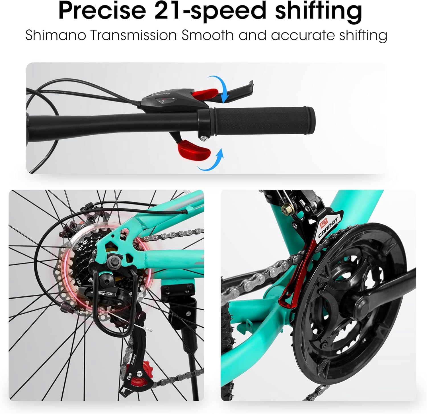 Ambifirner Mountain Bike,26 inch Outdoor Cycling Bike,21-Speed/Dual Full Suspension, Adjustable Ergonomic Seat for Men Women Adult, MTB Bicycle for Adults School Work Summer Camping
