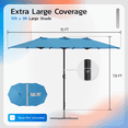 thumbnail image 2 of AECOJOY Parasol de Patio Double Face de 15 Pi Grand Parasol d'Extérieur Bleu, 2 of 8
