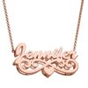Personalized Planet Women's Rose Gold Plated Double Stack Nameplate Necklace