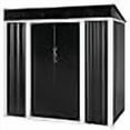 thumbnail image 3 of Pinikuyiro 6X4 FT Compact Vertical Outdoor Steel Storage Shed with Lockable Doors, Ideal for Garden, Backyard, and Patio Utility and Small Tool Storage,Bike Shed, Garbage Can, Chicken Coop, 3 of 4