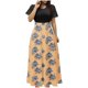 thumbnail image 2 of Puntoco Vestido De Manga Corta Con Cuello Redondo Y Falda Larga Estilo Resort Con Estampado Floral Para Mujer Negro Xl,Regalos Para Mujer Joven, 2 of 5