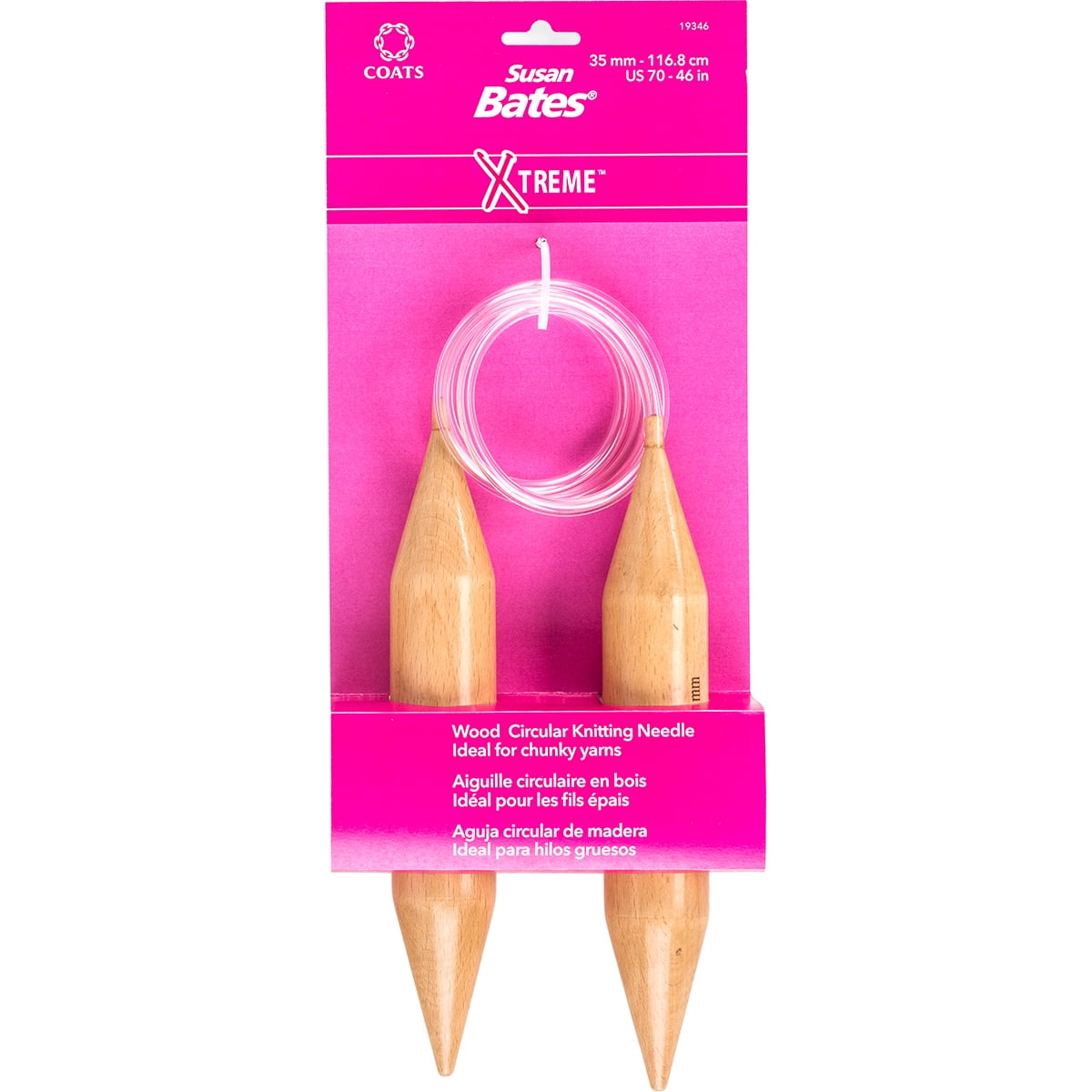 Susan Bates XTreme Wood Circular Knitting Needles 46"Size 70/35Mm