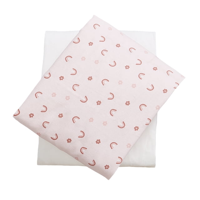 George Baby Girls Organic Cotton Flannel Crib Sheets (2 Count)