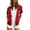 Red, variant on ZHOGXU Casual Sporty Womens Zip Up Hoodie Sweatshirt Solid Color Short Sleeve Tops Relaxed Fit Drawstring Hood Ribbed With Pocket Comfortable Everyday Wear