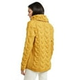 thumbnail image 2 of Super Soft Chunky Cable Cowl Neck Yellow Sweater For Women Size X-Large Made By Aran Woollen Mills, 2 of 2