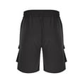 thumbnail image 5 of Fashion YLSDY Mens Casual Cargo Shorts Loose Comfy Drawstring Elastic Waist Hiking Travel Short Work Shorts with Multi Pockets Black L, 5 of 6
