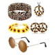 thumbnail image 1 of 60s Rave Party Dress Up Hippie Peace Collar Pendientes Bandana Estampado de leopardo Accesorios Retro Hair Hoop Glasses, 1 of 4