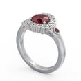 thumbnail image 2 of 1.69 Ct Round Cut Natural Red Ruby Diamond Beautiful Floral Halo Wedding Ring 14K White Gold Size 7, 2 of 7