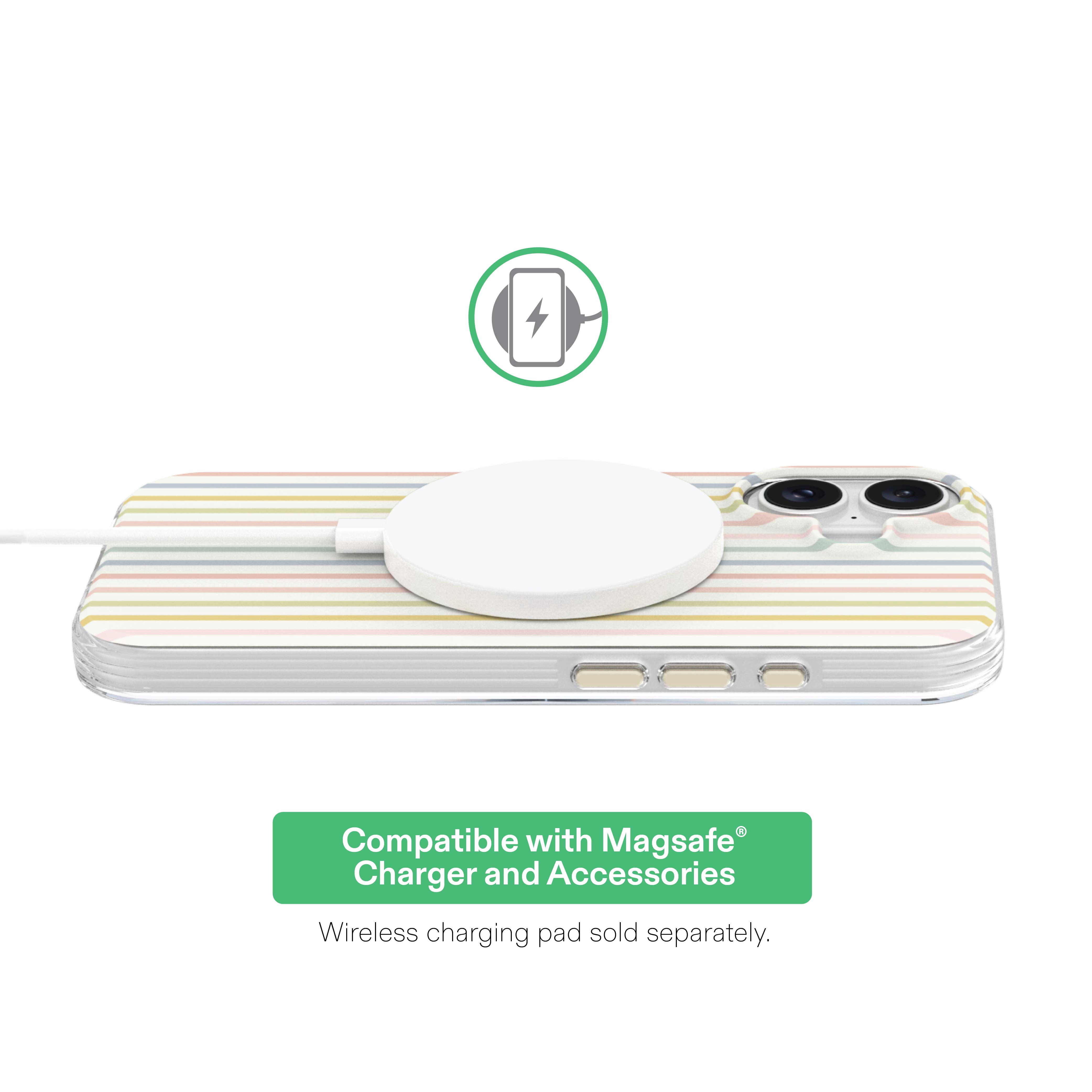 onn Phone Case for iPhone 17, MagSafe Compatible - Multicolor Stripe