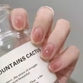 thumbnail image 4 of Short False Nails Nails Tips Short Nail Tips for Acrylic Nails Coffin Coffin Press on Nails Medium Length round Short Gel Nail Tips Pink False Nail Patch Simple French Wearing Nail Short 24 Pieces, 4 of 6