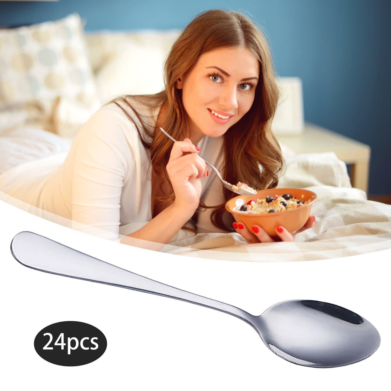 Dienrx Clearance Under $5 "Stainless Steel Tableware Set: Coffee Mixing Spoon, Pointed Dessert Spoon, and Children's Eating Spoon for Household Use"