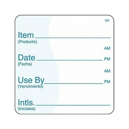 Daymark Shelf Life Label Blue 2 in H PK250 112438 (2”x2”, 250 Per Roll) — 1/9/2024